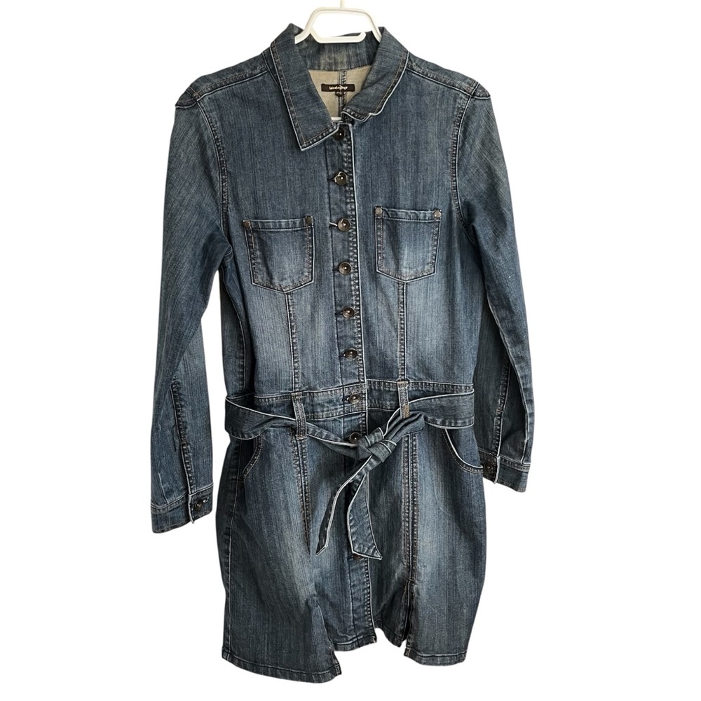 Lois Long Sleeve Denim Dress with Belt Sz S